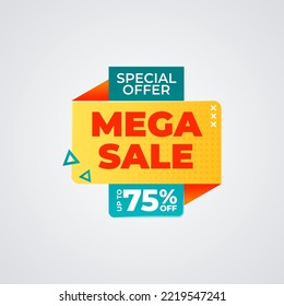 Gradient Flat sale badges vector ilustration
