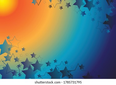 estrellas planas degradadas de fondo verde y azul
