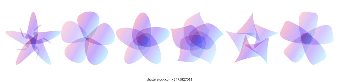 Vectores geométricos florales degradados de la forma 