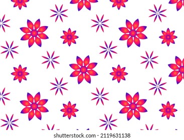 Farbverlauf-Blumenmuster einzeln auf weißem Hintergrund. Vektor-Blumenmuster