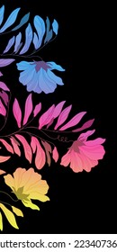 Gradient floral pattern in linear style. Great for printing, posters, flyers, packaging, invitations, postcards, textile designs and other accessories.