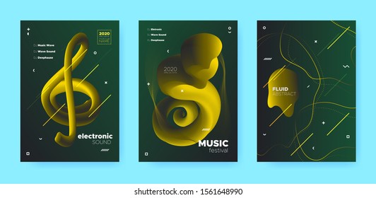Gradient Flow Shapes. Disco Club Party Flyer. Gold Music Background. Dj Sound. Luxury 3d Futuristic Design. Abstract Flow Shapes. Night Club Party Flyer. Music Invitation. Vip Gradient Flow Shapes.