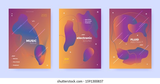 Gradient Flow Shapes. Disco Party Template. Orange Music Brochure. Dj Sound. Blue 3d Futuristic Banner. Abstract Flow Shapes. Night Club Party Flyer. Music Invitation. Techno Festival Layout.