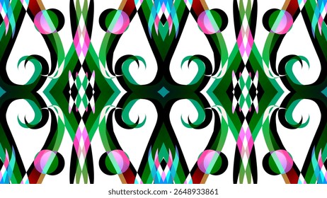 gradient flower art pattern of indonesian culture traditional tenun batik ethnic dayak ornament	