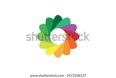 gradient flower color spectrum logo design