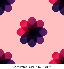 Gradient flower graphic on light pink background. This pattern can be used for textile, carpet, wallpaper, curtain, monitor wallpaper, banner and etc.