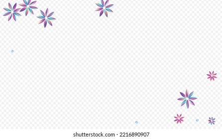 Gradient Flower Graphic Transparent Background. Light Petal Banner. Exotic Blue and Pink Brochure. Color Inflorescence Tropical Poster.