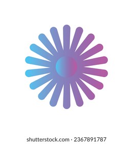 gradient flower icon stock illustration 