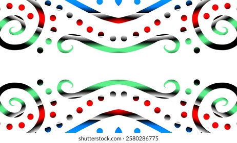 gradient flower and leaf art pattern of indonesian culture traditional tenun batik ethnic dayak ornament for wallpaper ads background