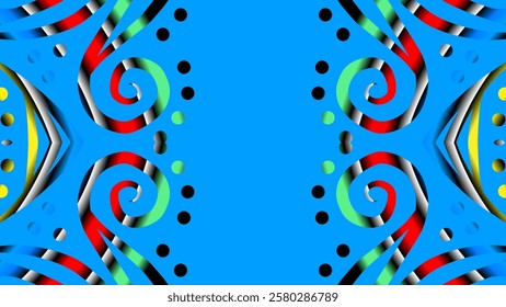 gradient flower and leaf art pattern of indonesian culture traditional tenun batik ethnic dayak ornament for wallpaper ads background