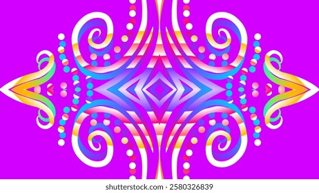 gradient flower and leaf art pattern of indonesian culture traditional tenun batik ethnic dayak ornament for wallpaper ads background
