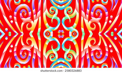 gradient flower and leaf art pattern of indonesian culture traditional tenun batik ethnic dayak ornament for wallpaper ads background