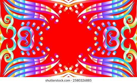 gradient flower and leaf art pattern of indonesian culture traditional tenun batik ethnic dayak ornament for wallpaper ads background