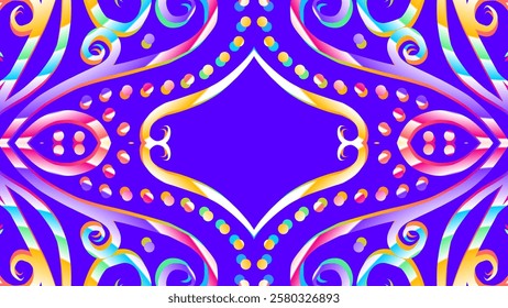 gradient flower and leaf art pattern of indonesian culture traditional tenun batik ethnic dayak ornament for wallpaper ads background