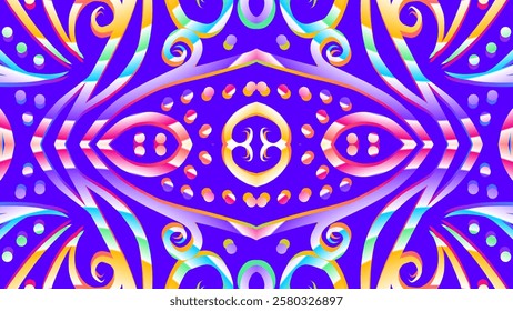 gradient flower and leaf art pattern of indonesian culture traditional tenun batik ethnic dayak ornament for wallpaper ads background