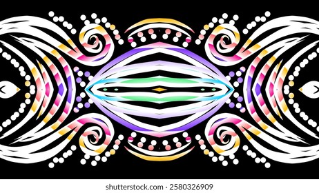 gradient flower and leaf art pattern of indonesian culture traditional tenun batik ethnic dayak ornament for wallpaper ads background