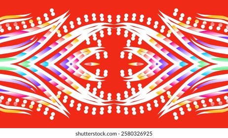 gradient flower and leaf art pattern of indonesian culture traditional tenun batik ethnic dayak ornament for wallpaper ads background