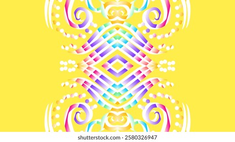 gradient flower and leaf art pattern of indonesian culture traditional tenun batik ethnic dayak ornament for wallpaper ads background