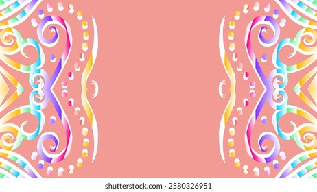 gradient flower and leaf art pattern of indonesian culture traditional tenun batik ethnic dayak ornament for wallpaper ads background