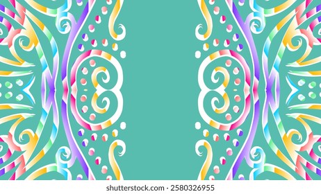gradient flower and leaf art pattern of indonesian culture traditional tenun batik ethnic dayak ornament for wallpaper ads background