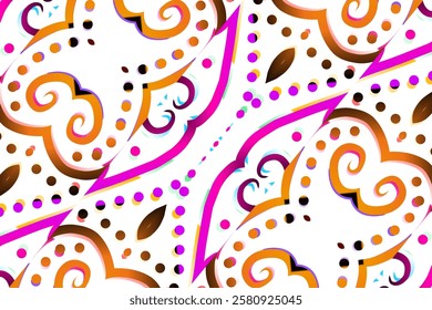 gradient flower and leaf art pattern of indonesian culture traditional tenun batik ethnic dayak ornament for wallpaper ads background	