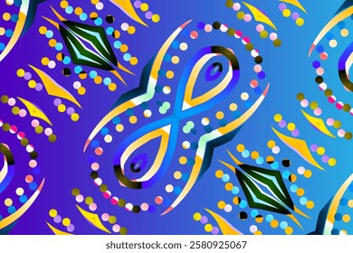 gradient flower and leaf art pattern of indonesian culture traditional tenun batik ethnic dayak ornament for wallpaper ads background	