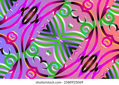 gradient flower and leaf art pattern of indonesian culture traditional tenun batik ethnic dayak ornament for wallpaper ads background	