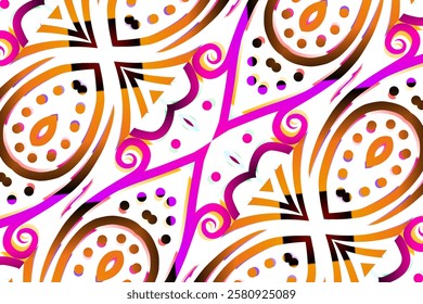 gradient flower and leaf art pattern of indonesian culture traditional tenun batik ethnic dayak ornament for wallpaper ads background	