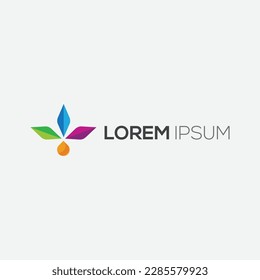 Gradient flower logo design , flower logo design