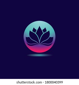 Gradient flower logo template vector icon design