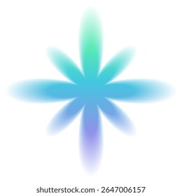 Gradient flower shape. Clover. Y2K colorful floral icon with soft glow and blurred edges isolated on white. Trendy blurry figure for design, sticker, poster, social media. Vector illustration. - Powered by Shutterstock - Get 15% off with code: PIKWIZARD15