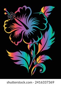 Gradient Flower Vector Stock Photo