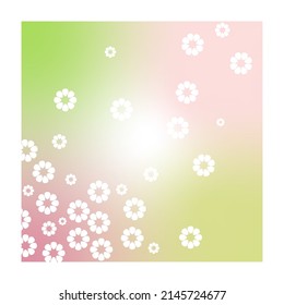 Gradient with flowers. Vector wallpaper.
