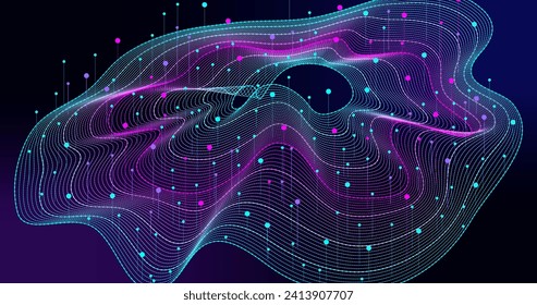 Gradient flowing data concept system vector design in eps 10