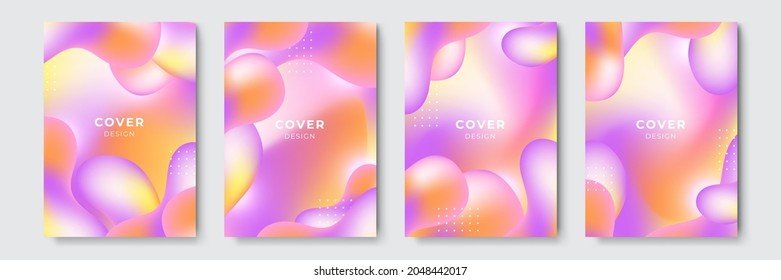 Gradient flowing geometric pattern background texture for poster cover design. Minimal color abstract gradient banner template. Modern vector wave shape for brochure