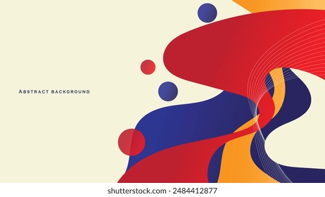 Gradient flowing geometric pattern background texture for poster cover design. Minimal color abstract gradient banner template. Modern vector waveform