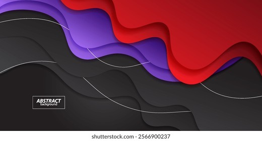 Gradient flowing geometric pattern background for poster cover design. Minimal color abstract gradient banner template. Modern wave shape for brochure