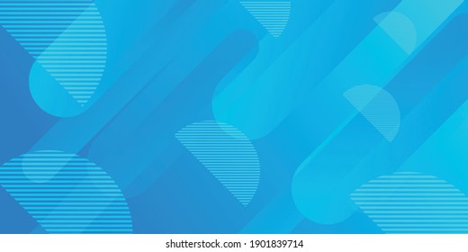 Gradient flowing geometric pattern blue background texture for poster cover design. Minimal color abstract gradient banner template. Modern vector wave shape for brochure