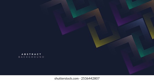 Gradient Flowing Stock Line Waving Particle Geometric Abstract Background. Modern Futuristic Rectangle Wavy Lines Pattern Background Concept For Science, Music Cover, Website, Header, Banner