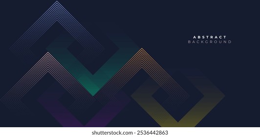 Gradient Flowing Stock Line Waving Particle Geometric Abstract Background. Modern Futuristic Rectangle Wavy Lines Pattern Background Concept For Science, Music Cover, Website, Header, Banner