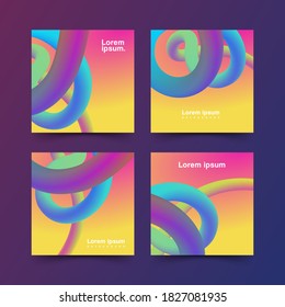 Gradient flowing wave instagram post background