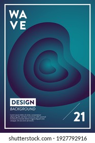 Gradient fluid abstaract geometric art modern wave deep hole background