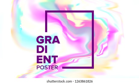 Gradient Fluid Background Vector. Magazine Blank. Ink Paint. Geometric Shape. Liquid Design Illustration
