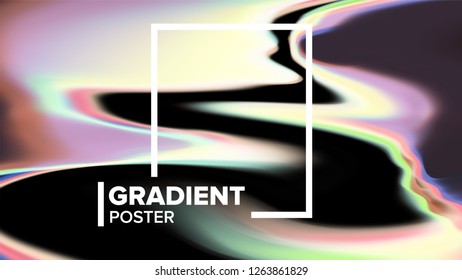 Gradient Fluid Background Vector. Magazine Blank. Ink Paint. Geometric Shape. Liquid Design Illustration
