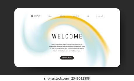 gradient fluid design of landing page.