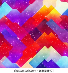 Gradient Fluid geometric creative background. Fancy for cards, prints, cosmic neon designs. Liquid trendy vector shapes