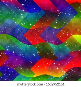 Gradient Fluid geometric creative background. Fancy for cards, prints, cosmic neon designs. Liquid trendy vector shapes