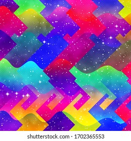 Gradient Fluid geometric creative background. Fancy for cards, prints, cosmic neon designs. Liquid trendy vector shapes