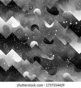 Gradient Fluid geometric creative background. Fancy for cards, prints, cosmic neon designs. Liquid trendy vector shapes