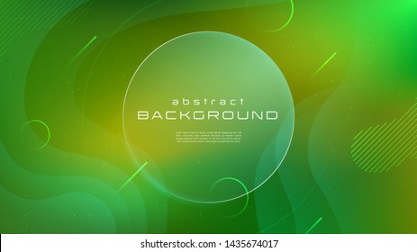 Gradient fluid green yellow color abstract background. Liquid shapes futuristic concept. Creative motion geometric wallpaper. Design for Banners, Placards, Posters, Flyers, Cover. Eps 10